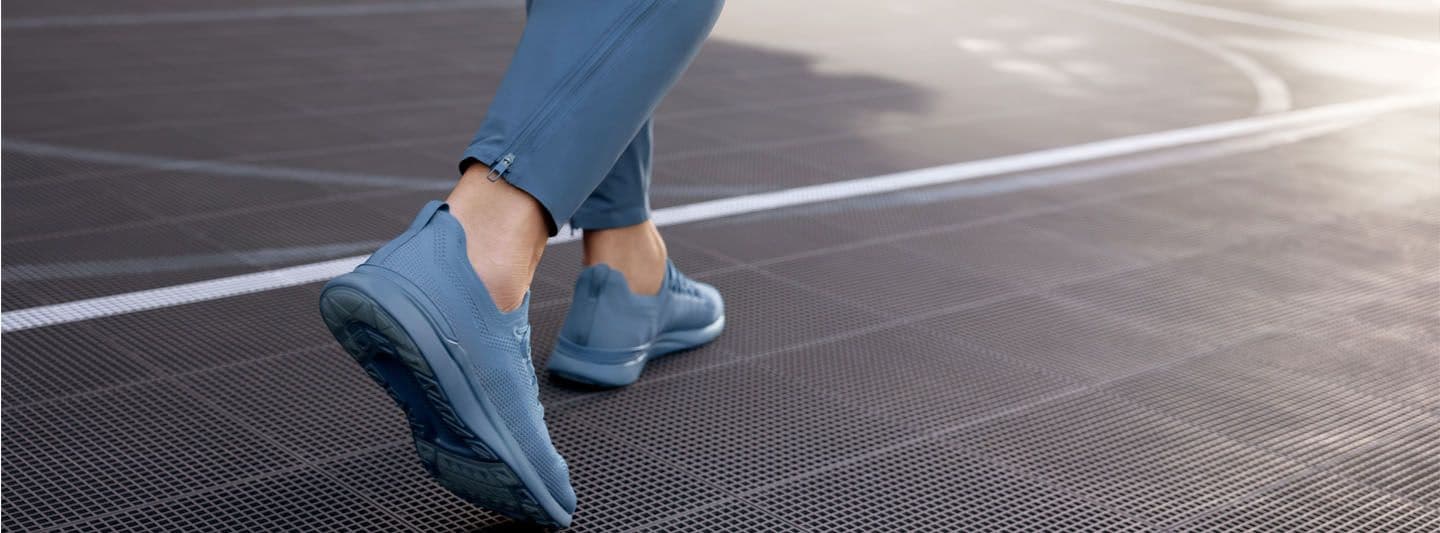 Shoes of person running