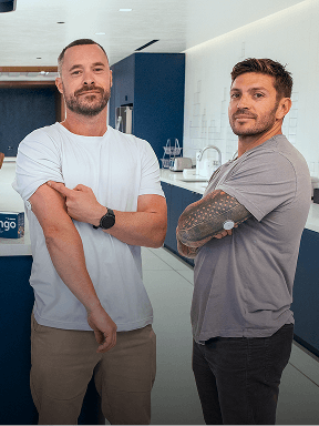 Azza and Zoc posing with Lingo biosensors