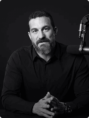 Andrew Huberman with microphone