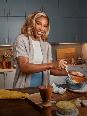 Serena Williams cooking food