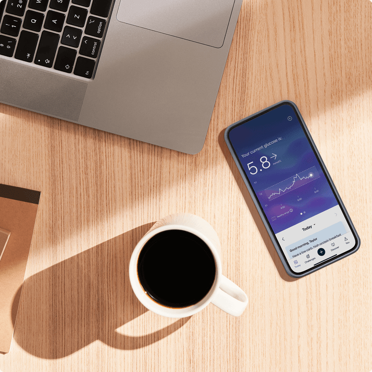 Image of a phone with the Lingo App open on a desk