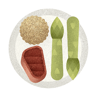 Illustration of a plate of food