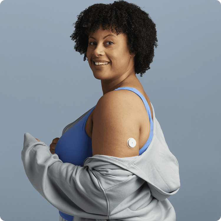 Woman wearing a CGM