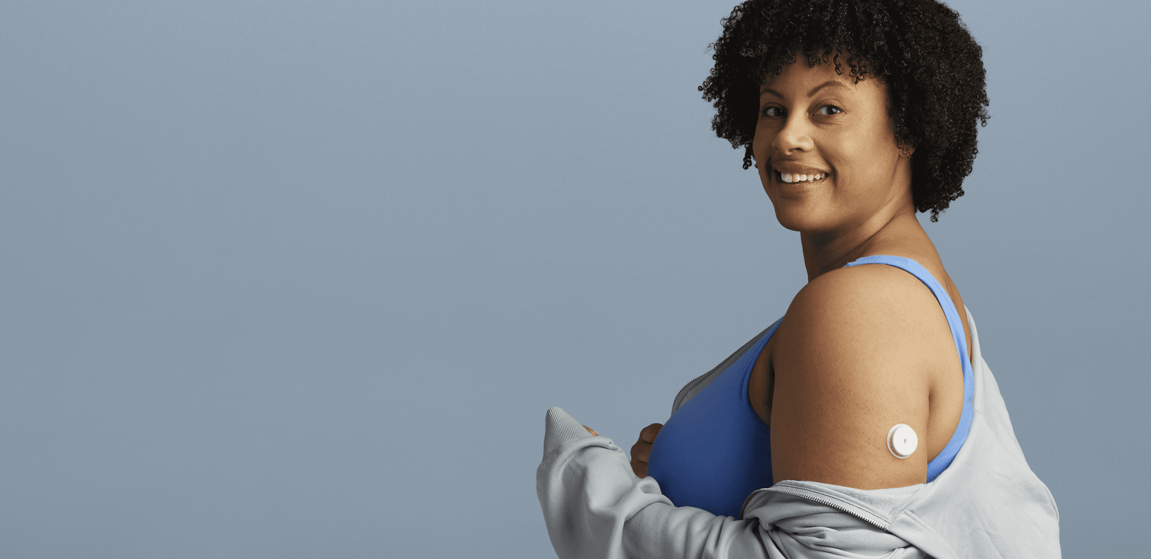 Woman wearing a CGM