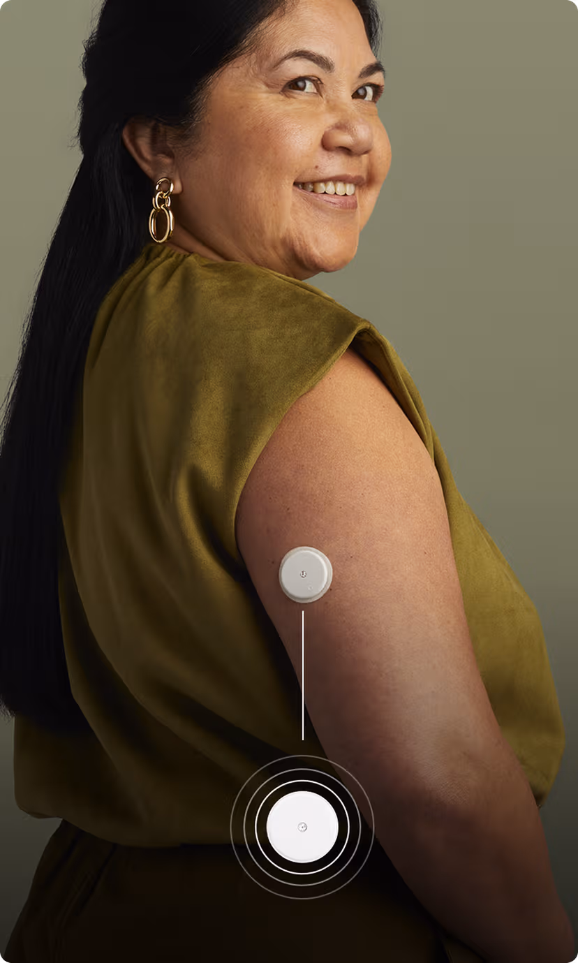 Woman wearing biosensor