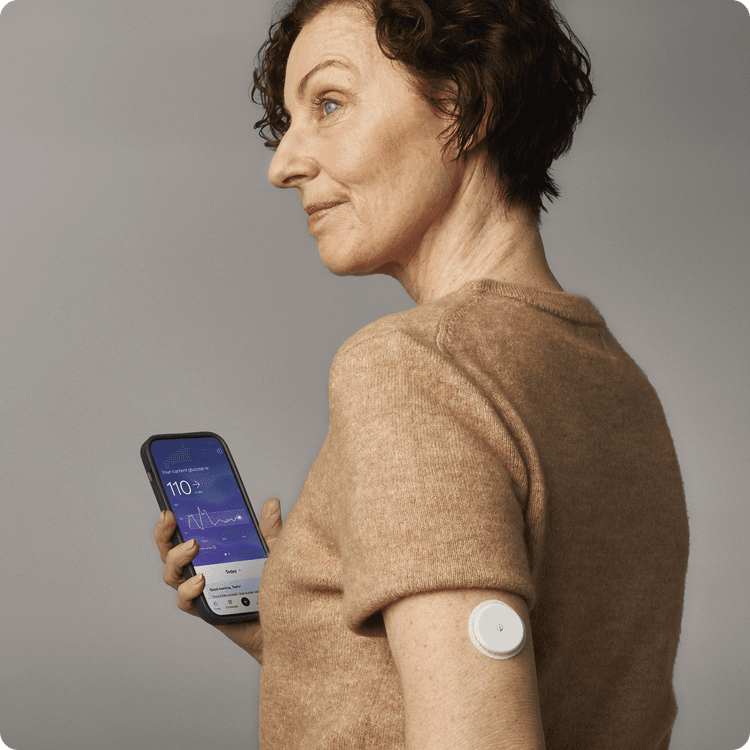 Woman wearing biosensor