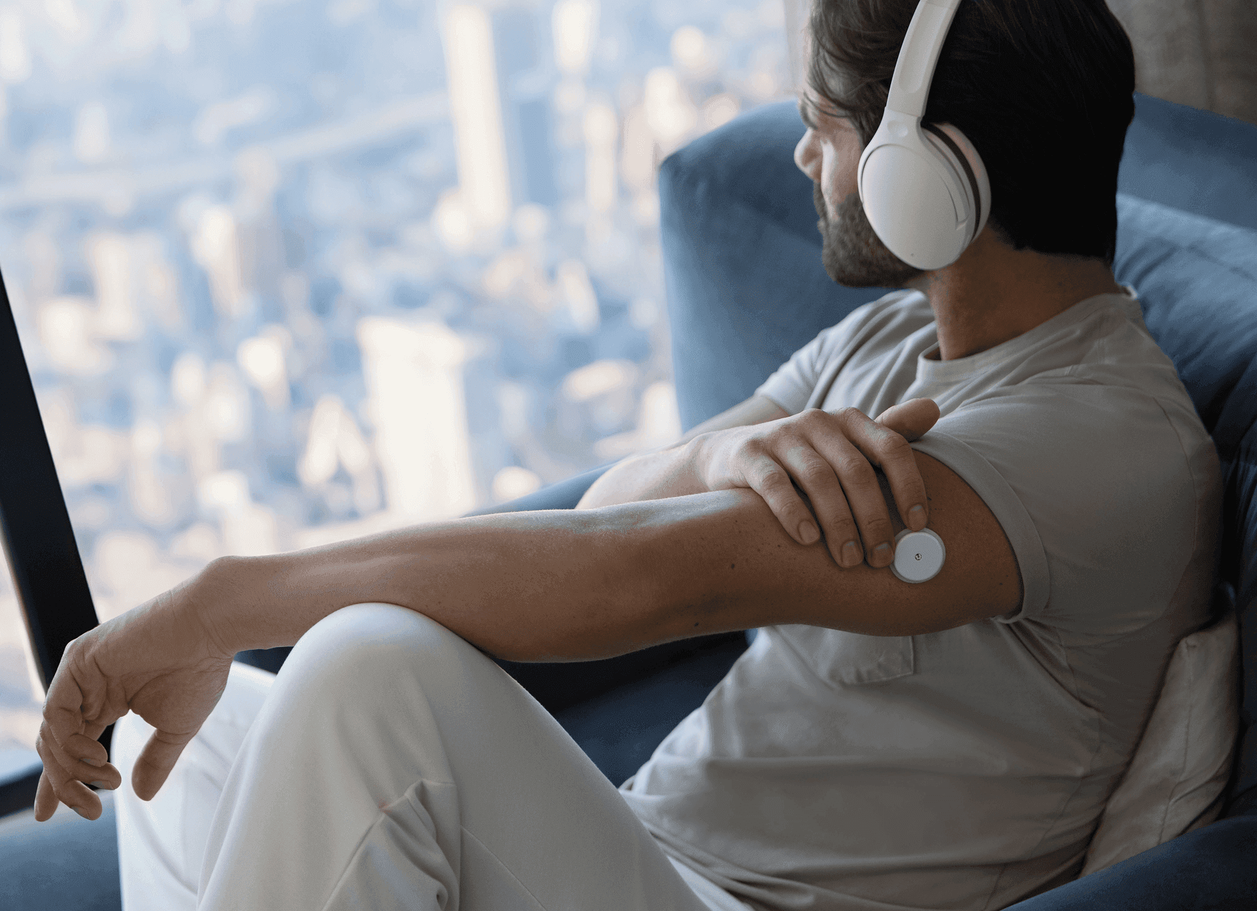 Man looking out of the window