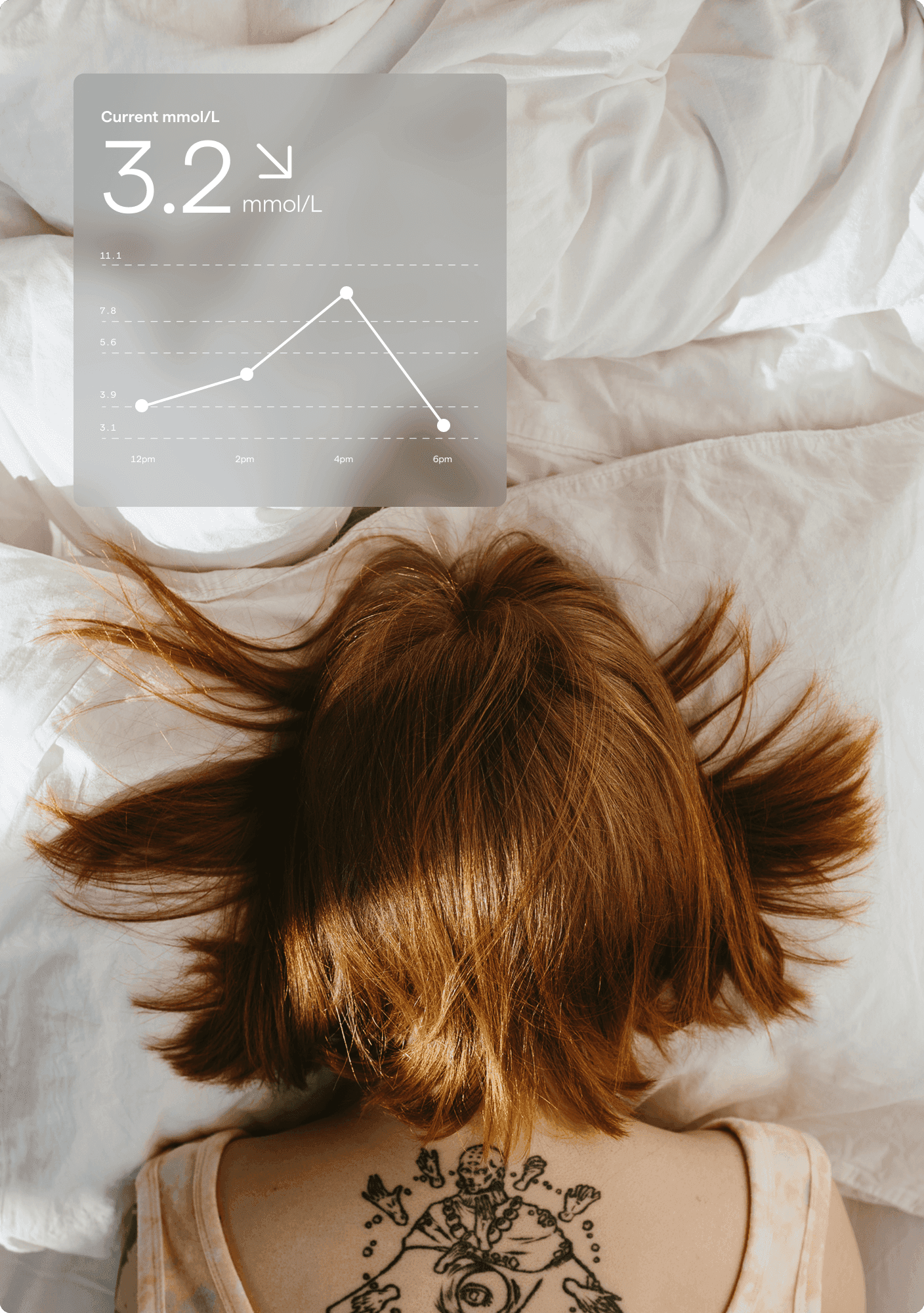 Woman lying on a pillow