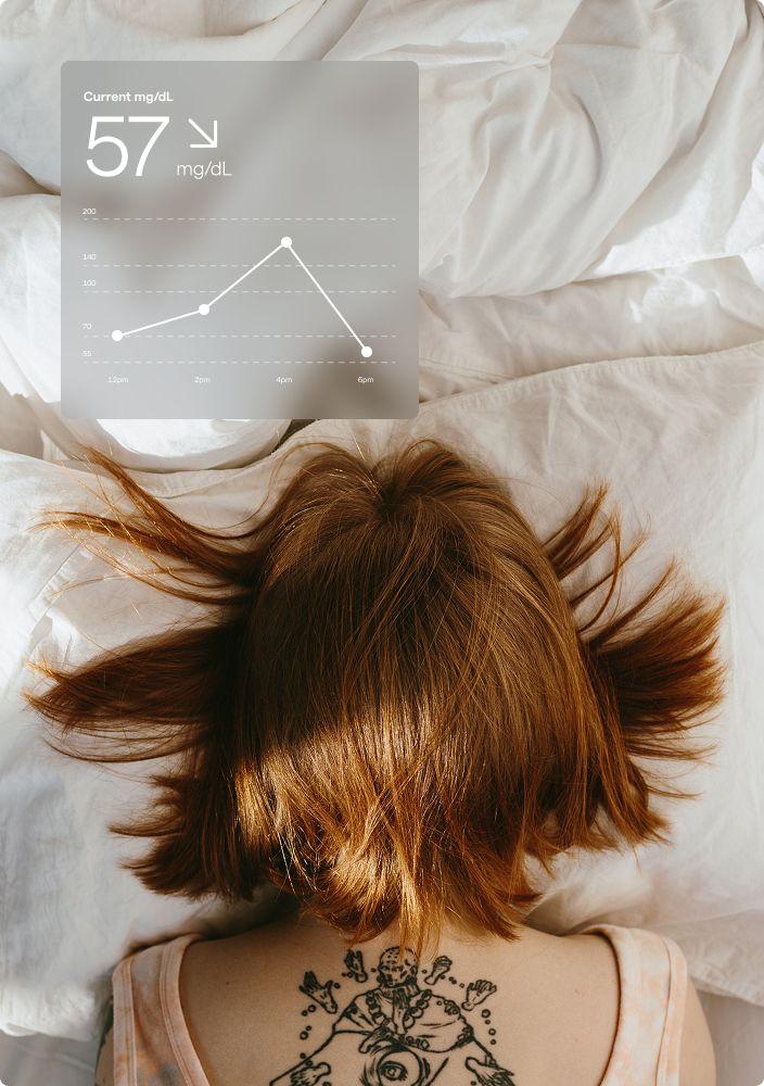 Woman lying on a pillow