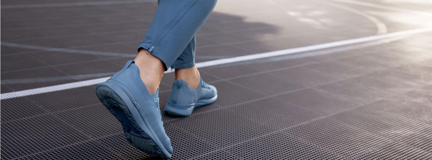 Shoes of person running