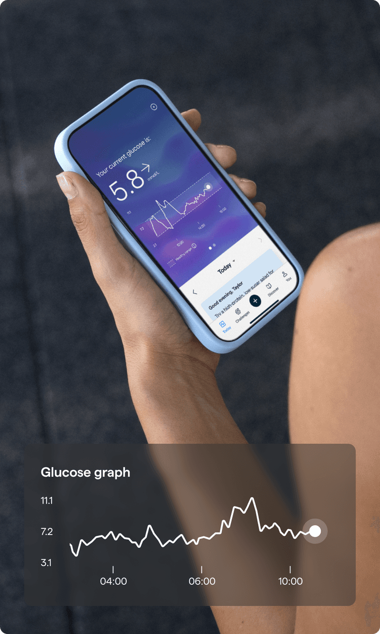 A person looking at phone with data