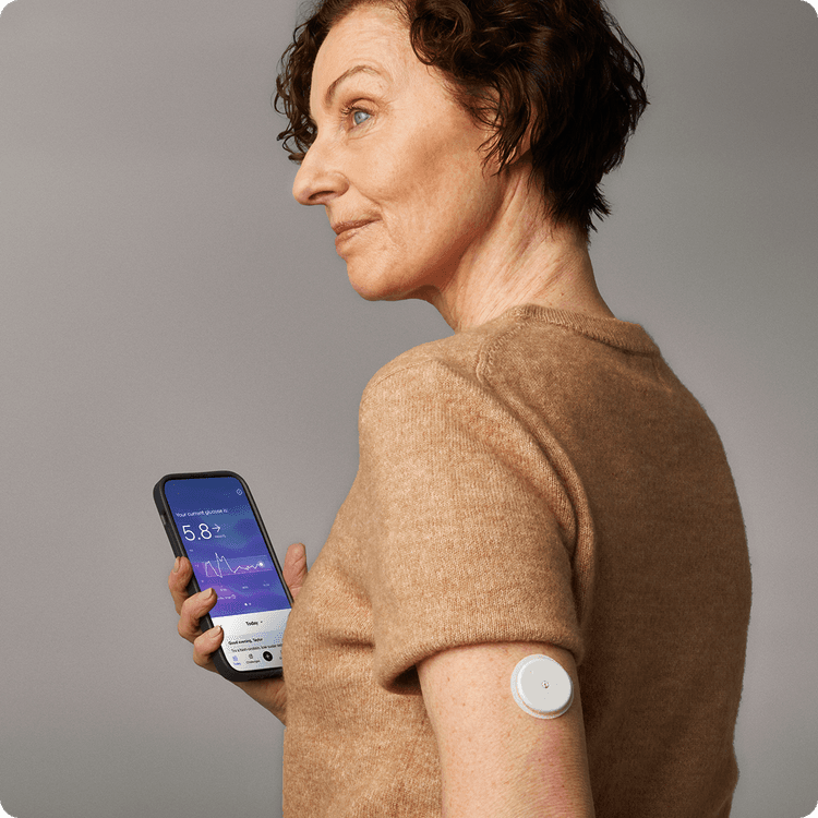 Woman wearing biosensor